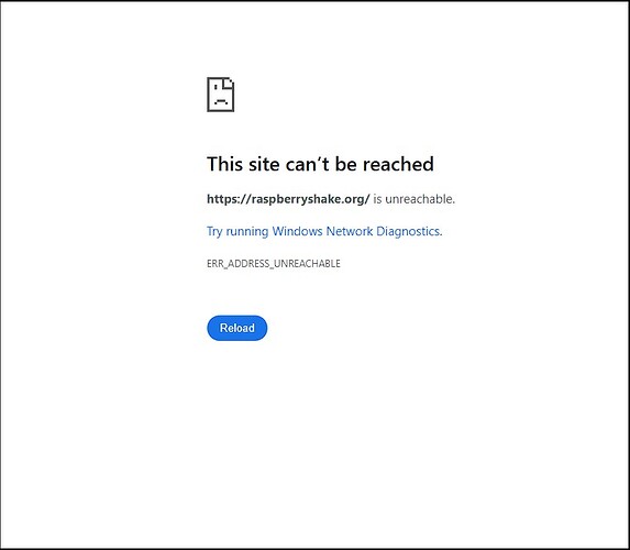 Raspberry Shake Network address status